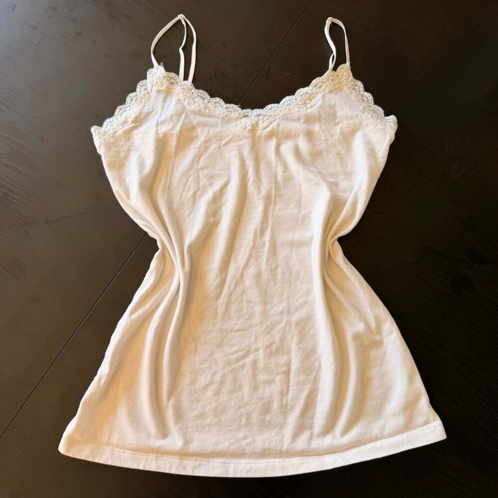 Old Navy Lace Trim Cami Size Medium White